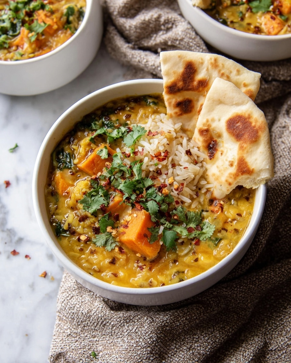 Coconut Sweet Potato Lentil Soup with Rice Recipe - Recipe Image