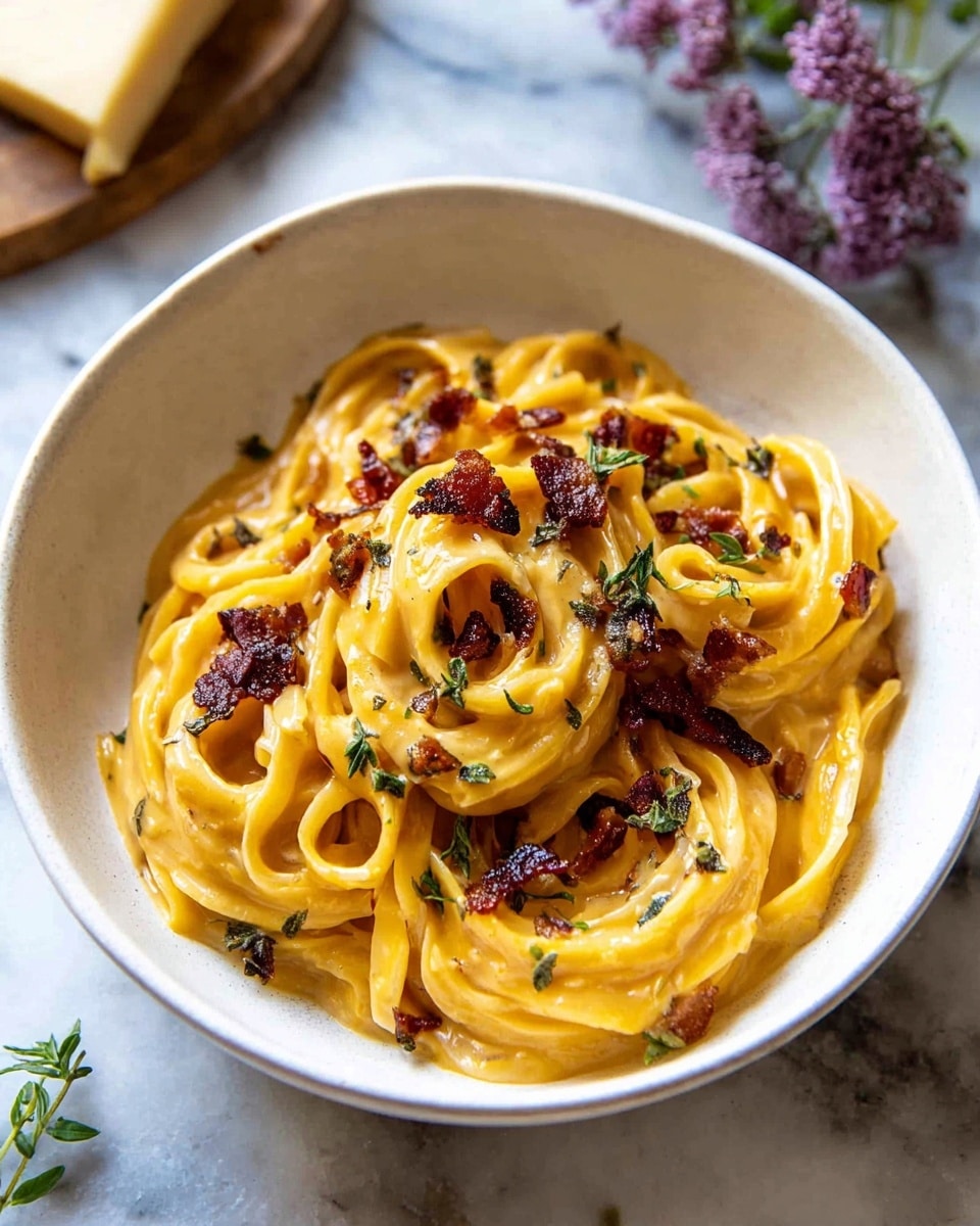 Butternut Squash Pasta Carbonara with Rosemary Bacon Recipe - Recipe Image