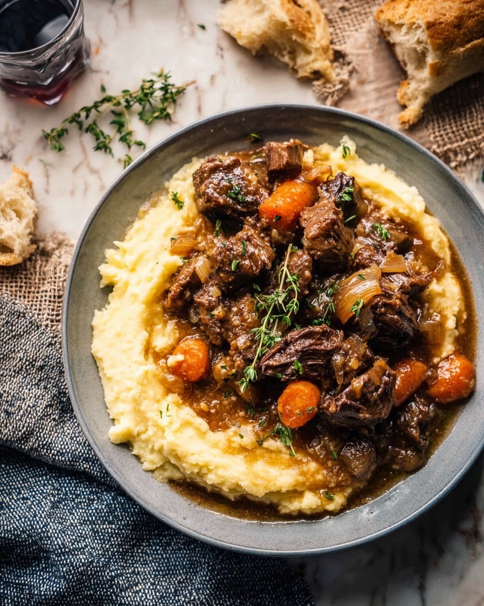 Cider Braised Short Ribs with Caramelized Onions Recipe - Recipe Image