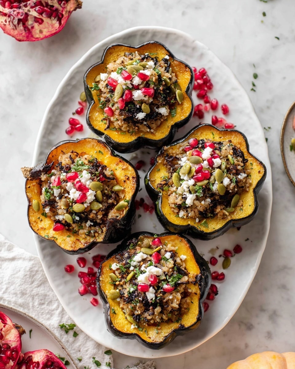 Cranberry and Goat Cheese Stuffed Acorn Squash Recipe - Recipe Image