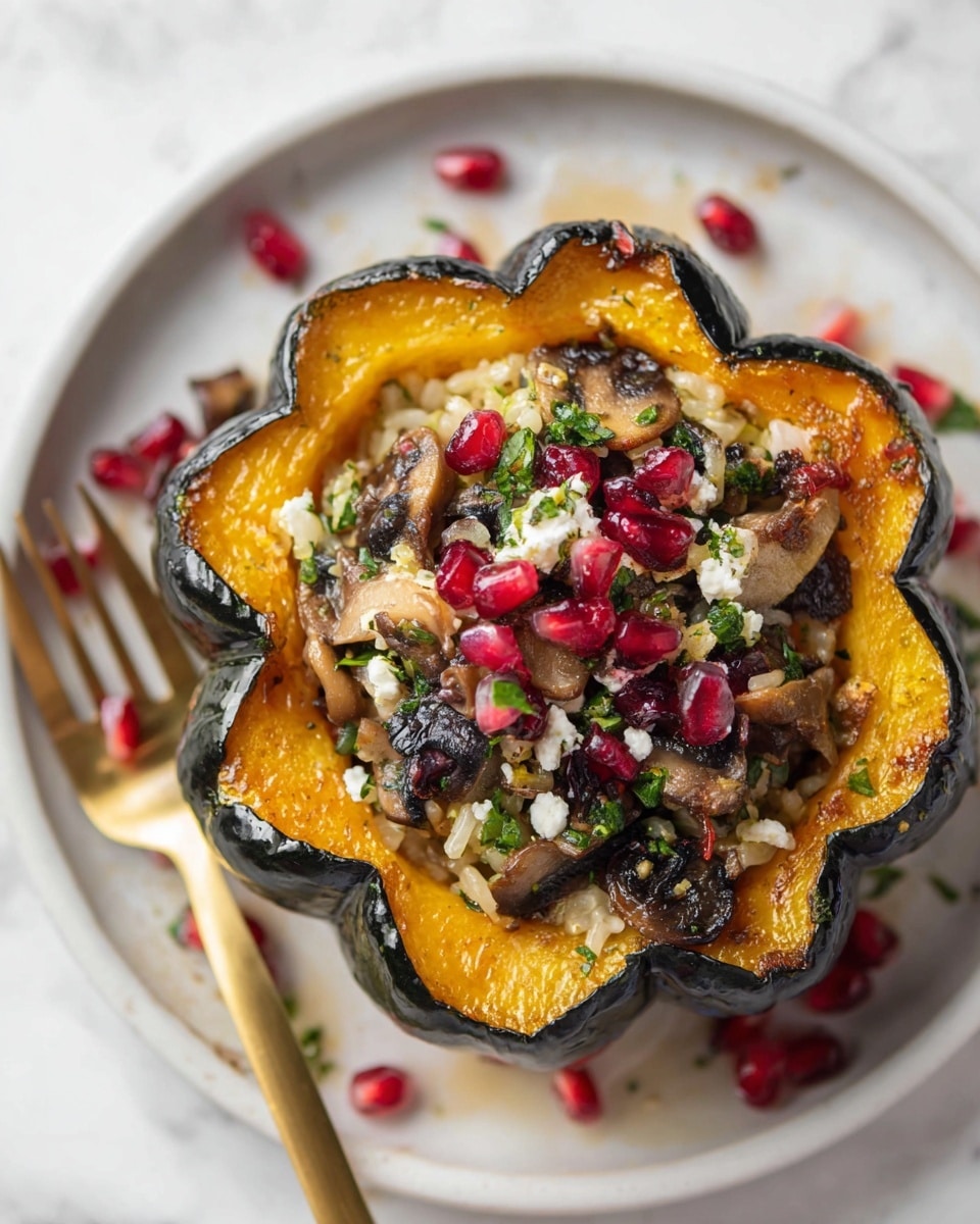 Cranberry and Goat Cheese Stuffed Acorn Squash Recipe - Recipe Image