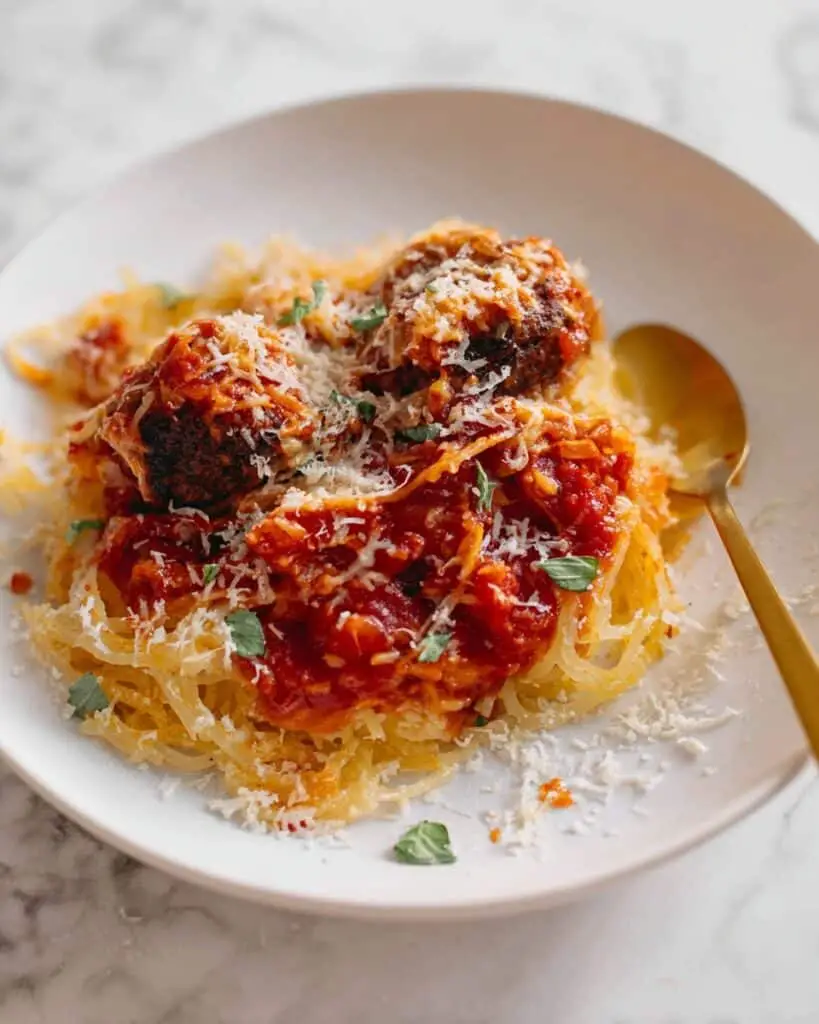 Baked Spaghetti Squash and Meatballs Recipe