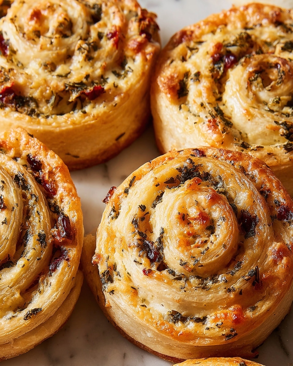 Mediterranean Spinach and Artichoke Puff Pastry Pinwheels Recipe - Recipe Image
