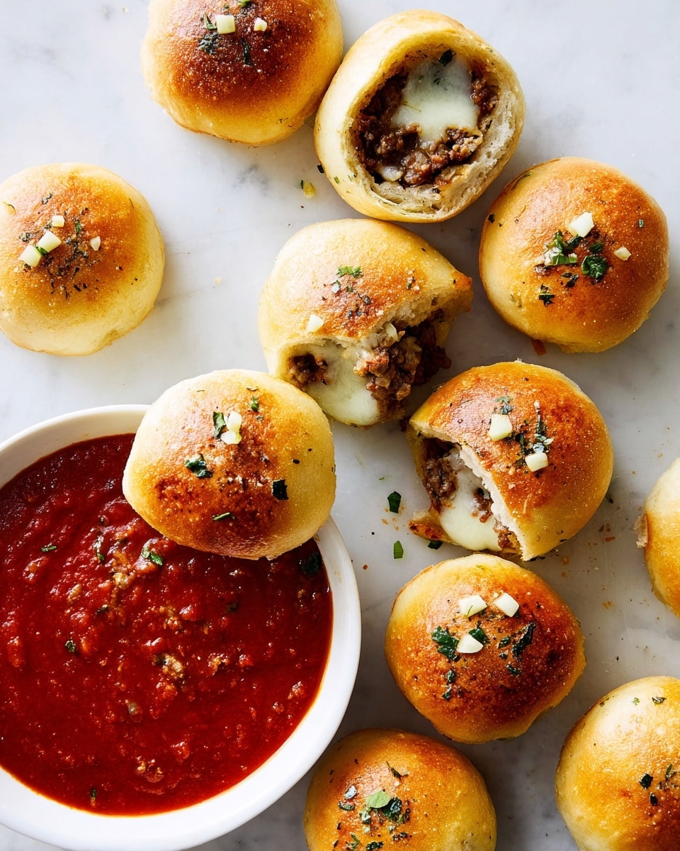 Meatball Sub Bites with Marinara Sauce Recipe - Recipe Image