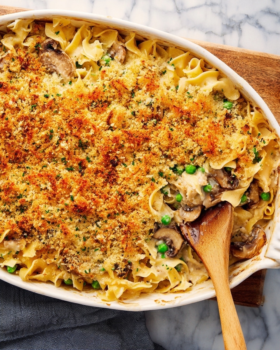 Creamy Turkey and Noodle Casserole with Parmesan Breadcrumb Topping Recipe - Recipe Image