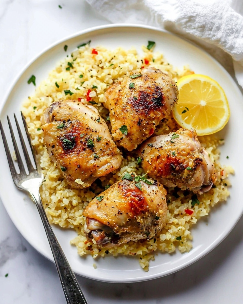 Lemon Garlic Butter Crock Pot Chicken Thighs Recipe - Recipe Image