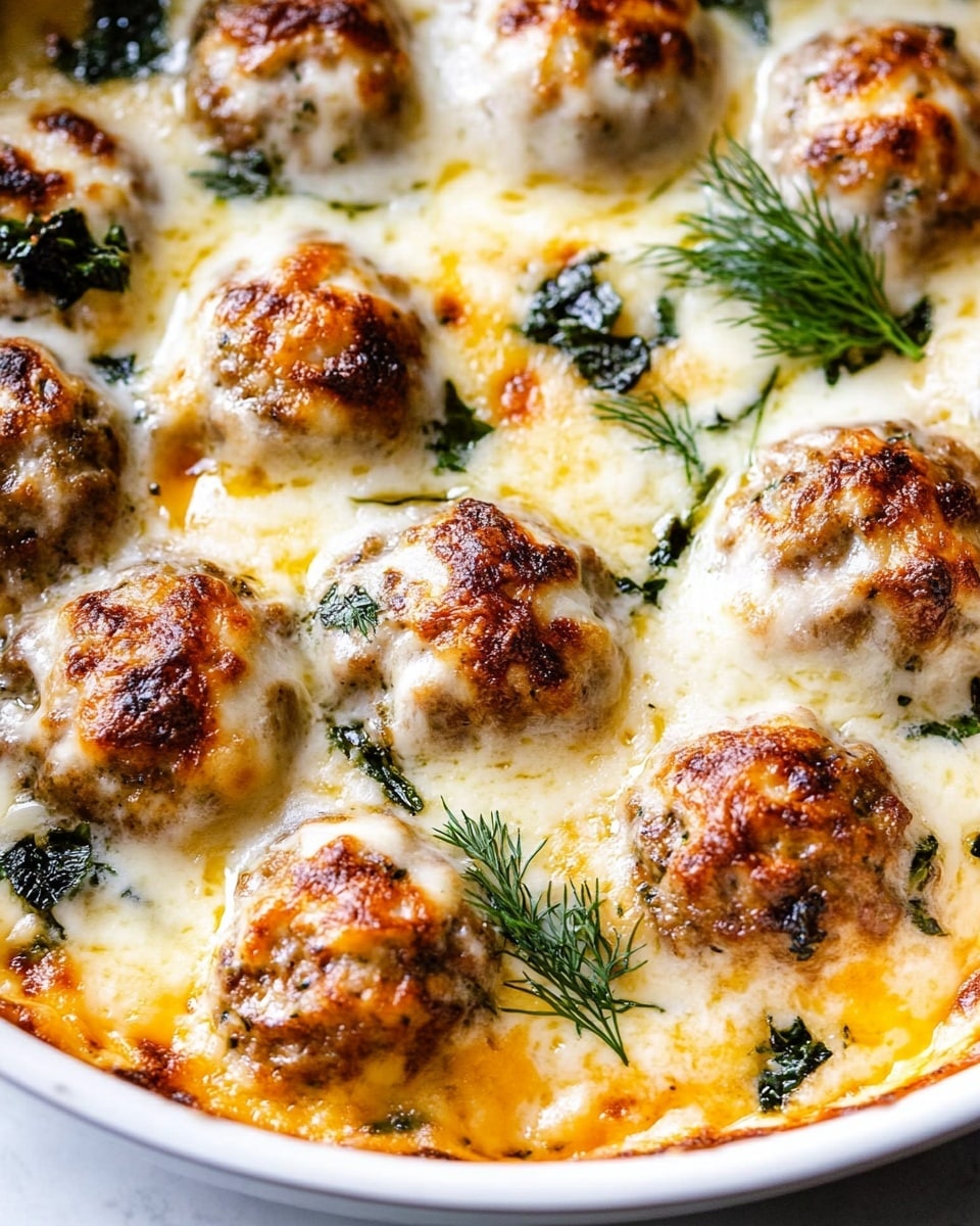 Baked Lemon Rosemary Chicken Meatballs with Creamy Orzo Recipe - Recipe Image