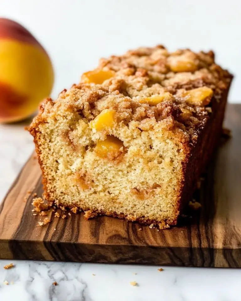 Peach Quick Bread with Cinnamon Crumb Topping Recipe