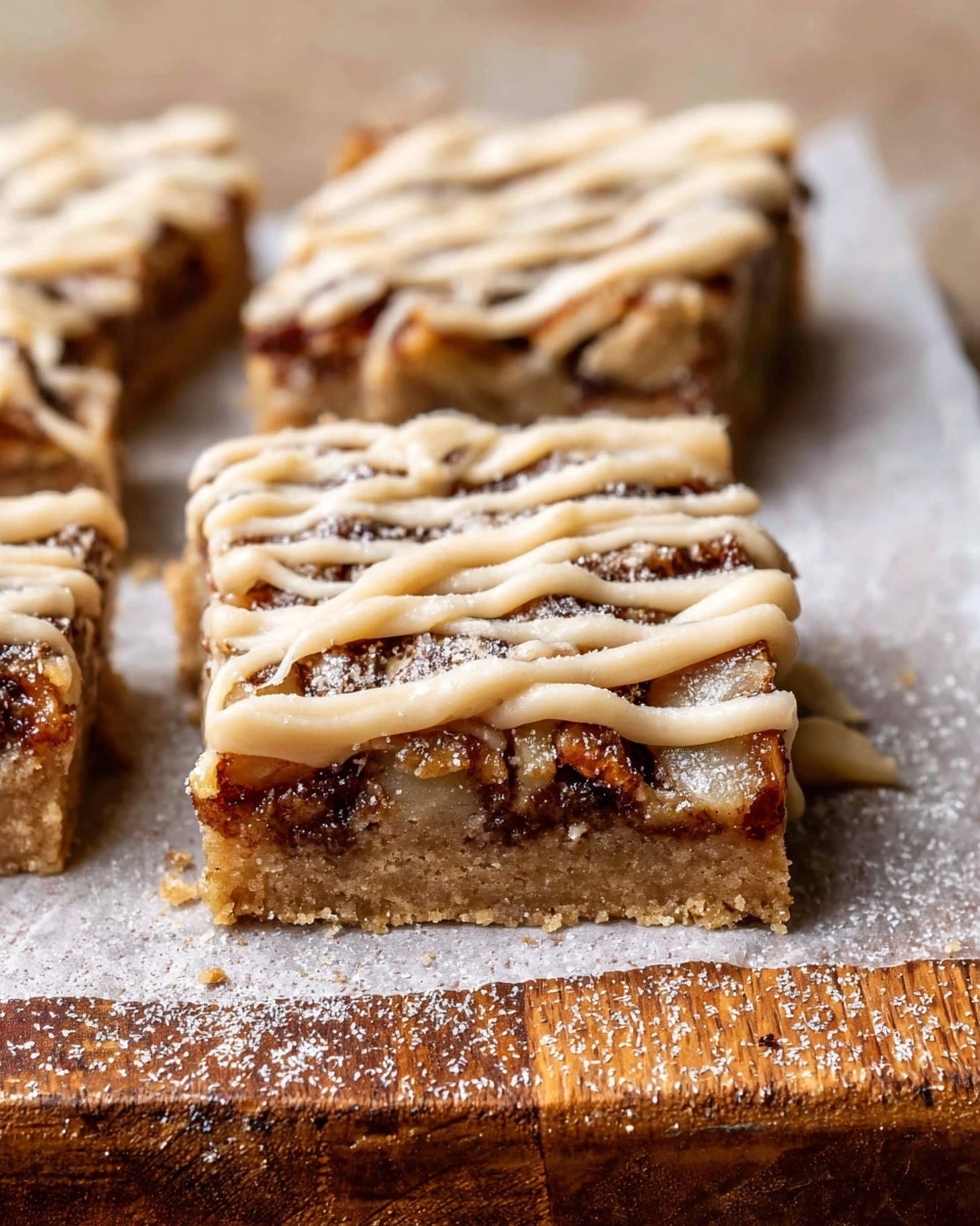 Brown Butter Apple Blondies with Cinnamon Maple Glaze Recipe - Recipe Image