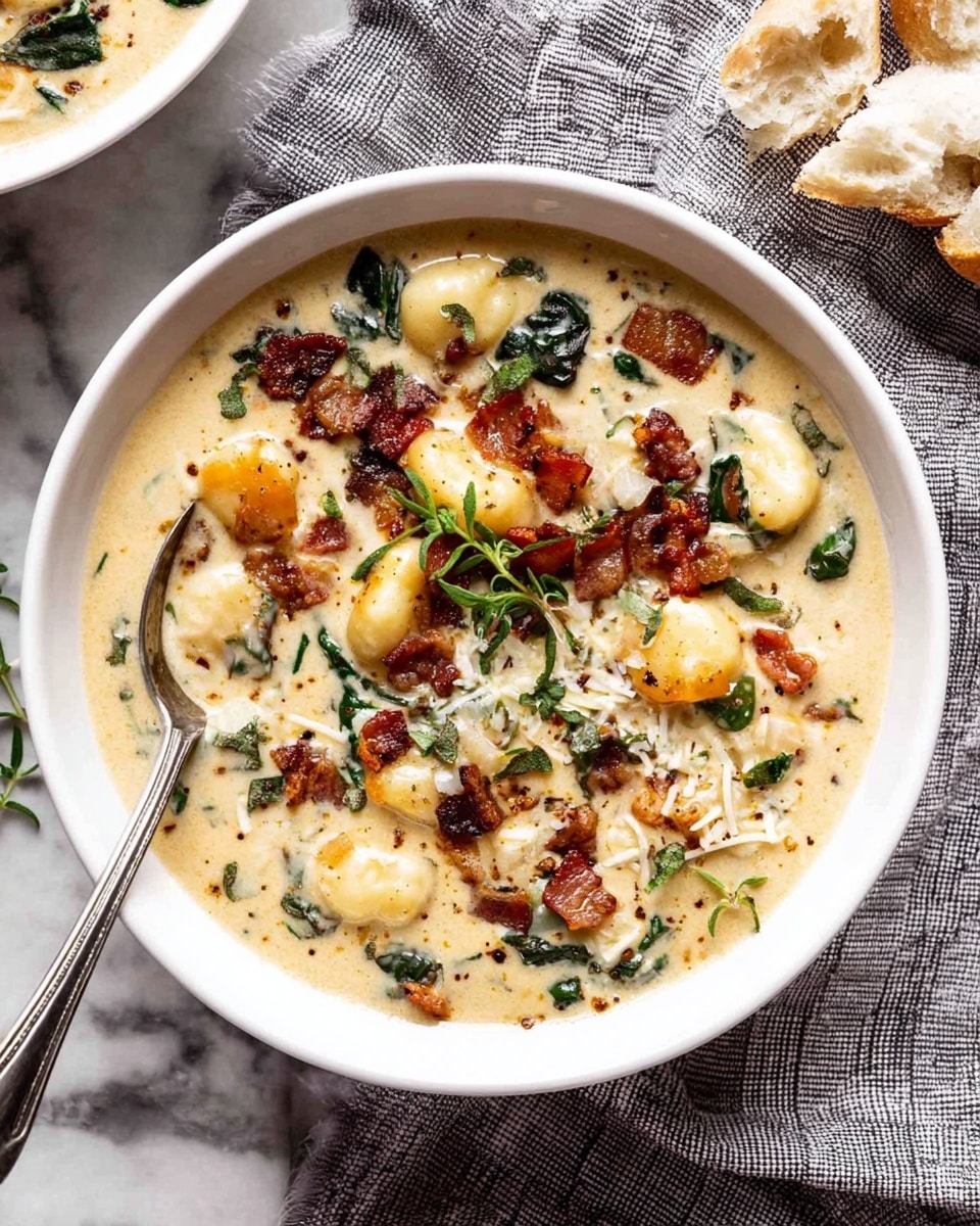 Creamy Gnocchi Soup with Rosemary Bacon Recipe - Recipe Image