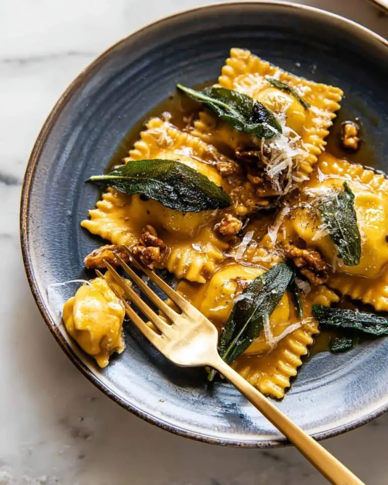 Sage Butter Pumpkin Cheese Ravioli Recipe