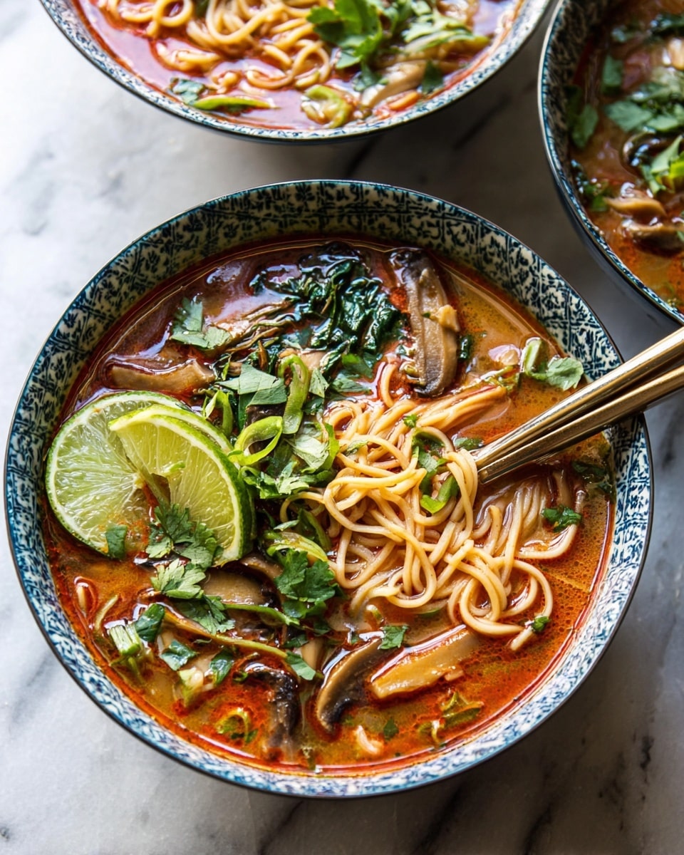 30 Minute Thai Peanut Chicken Ramen Recipe - Recipe Image