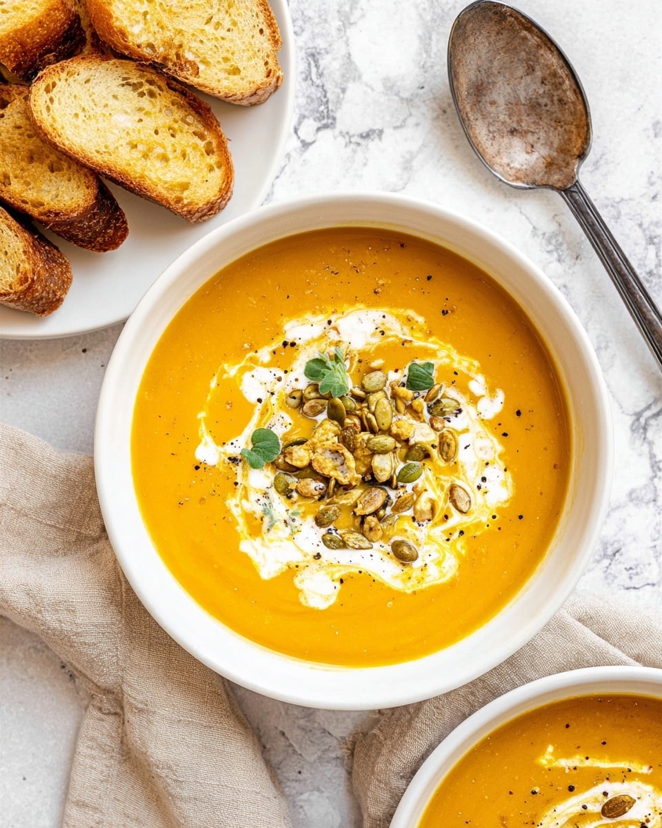 Creamy Roasted Pumpkin Soup with Apples and Spices Recipe - Recipe Image