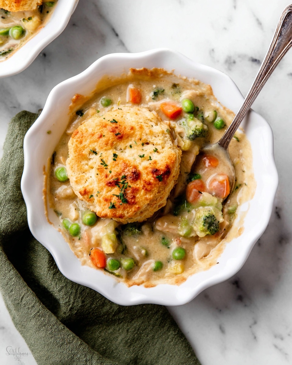 Biscuit Vegetable Pot Pie Casserole Recipe - Recipe Image