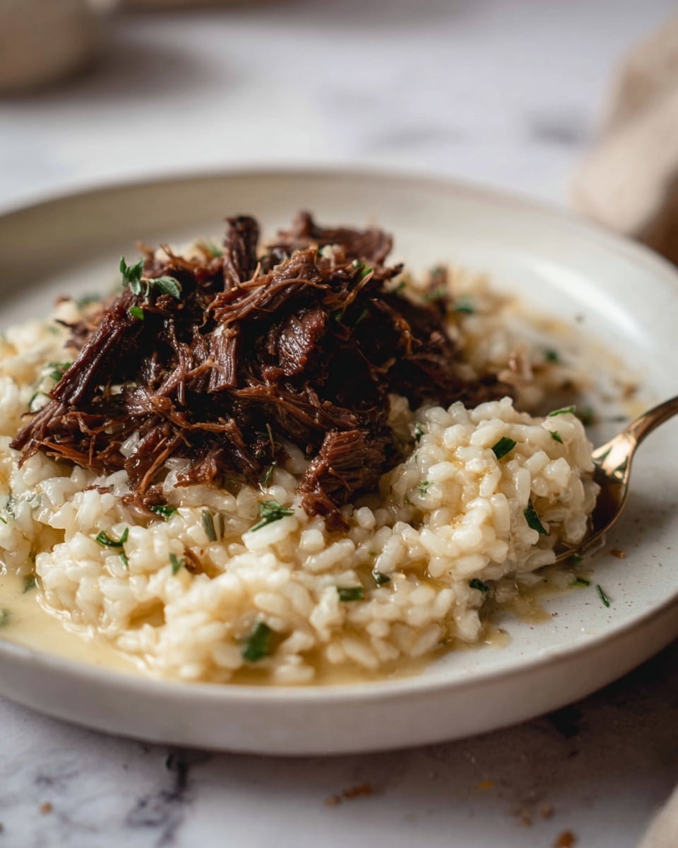 Braised Short Ribs with Charred Scallion Risotto Recipe - Recipe Image