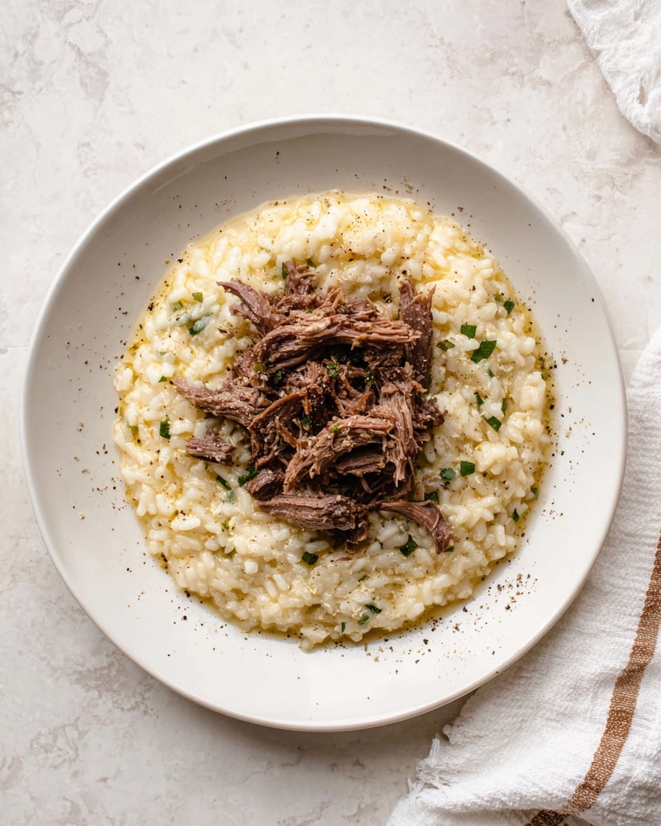 Braised Short Ribs with Charred Scallion Risotto Recipe - Recipe Image