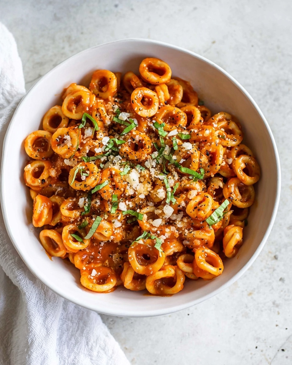 Homemade Spaghettios with Crunchy Manchego Recipe - Recipe Image