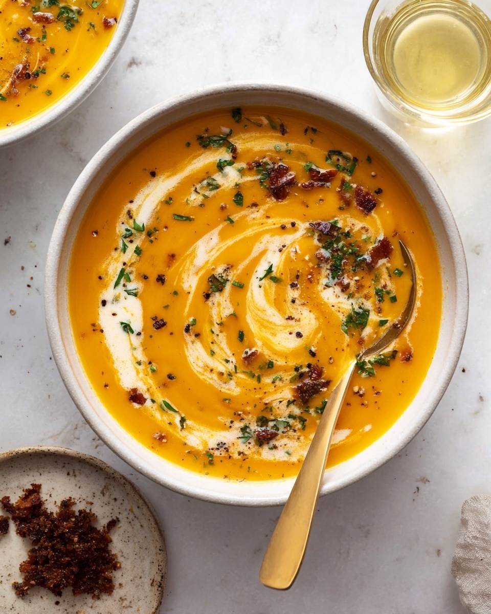 Squash Soup with Curried Brown Butter Recipe - Recipe Image