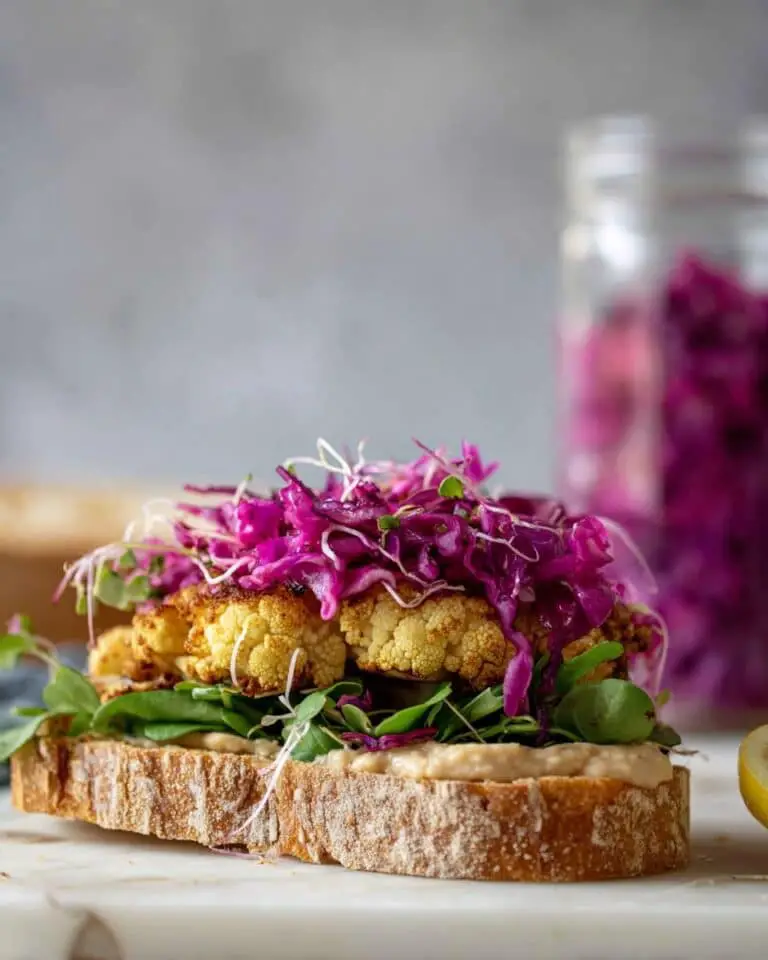 Cauliflower Schnitzel Sandwiches with Pickled Cabbage and Caramelized Onion Mayo Recipe