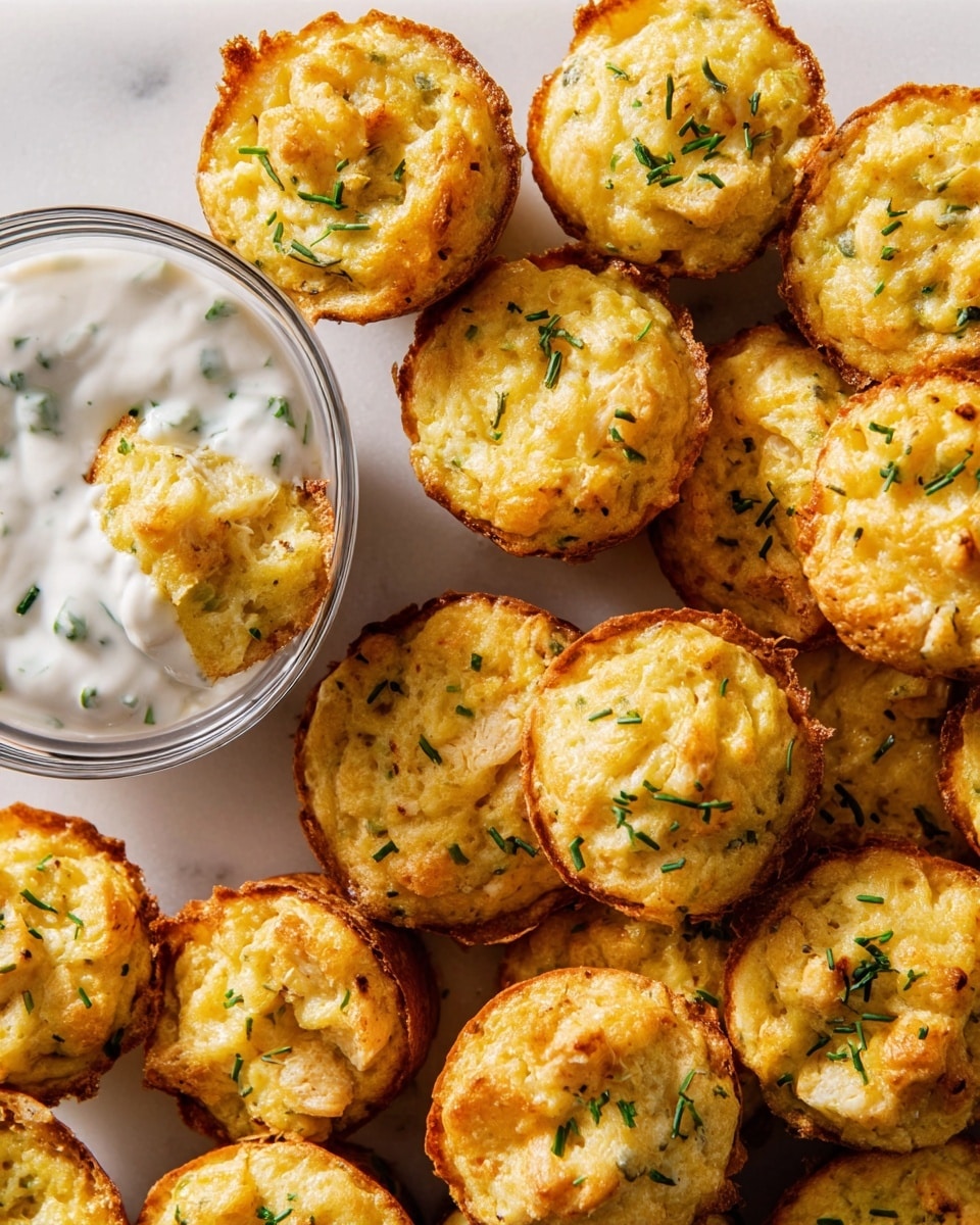 Crab Cake Bites with Lemon Chive Dipping Sauce Recipe - Recipe Image