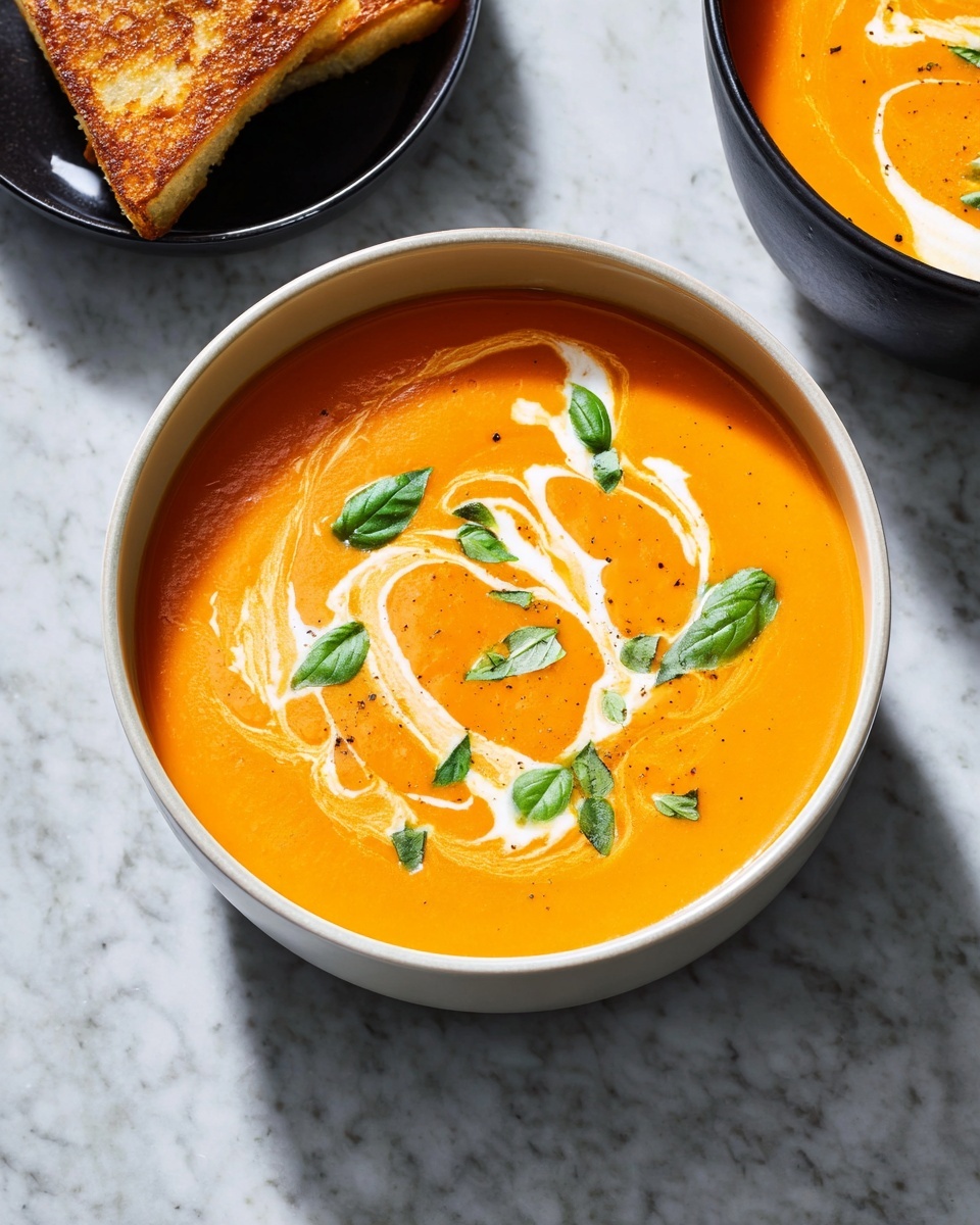 Pumpkin Tomato Soup with Grilled Swiss Cheese Sticks Recipe - Recipe Image