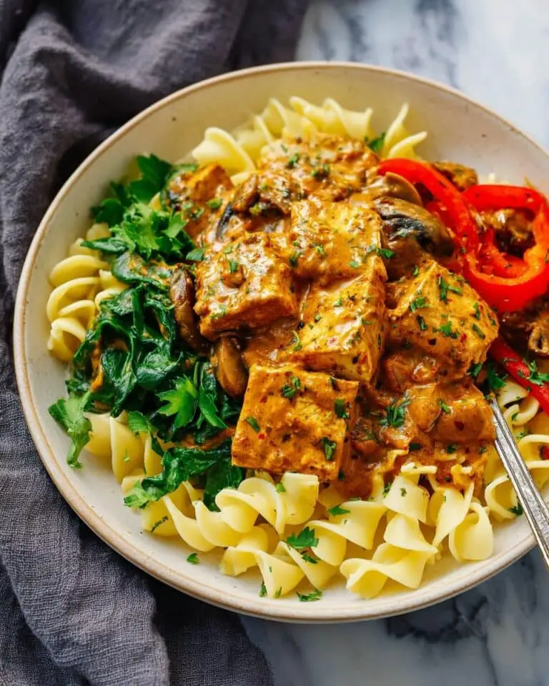 Creamy Tofu Paprikash with Pasta and Vegetables Recipe