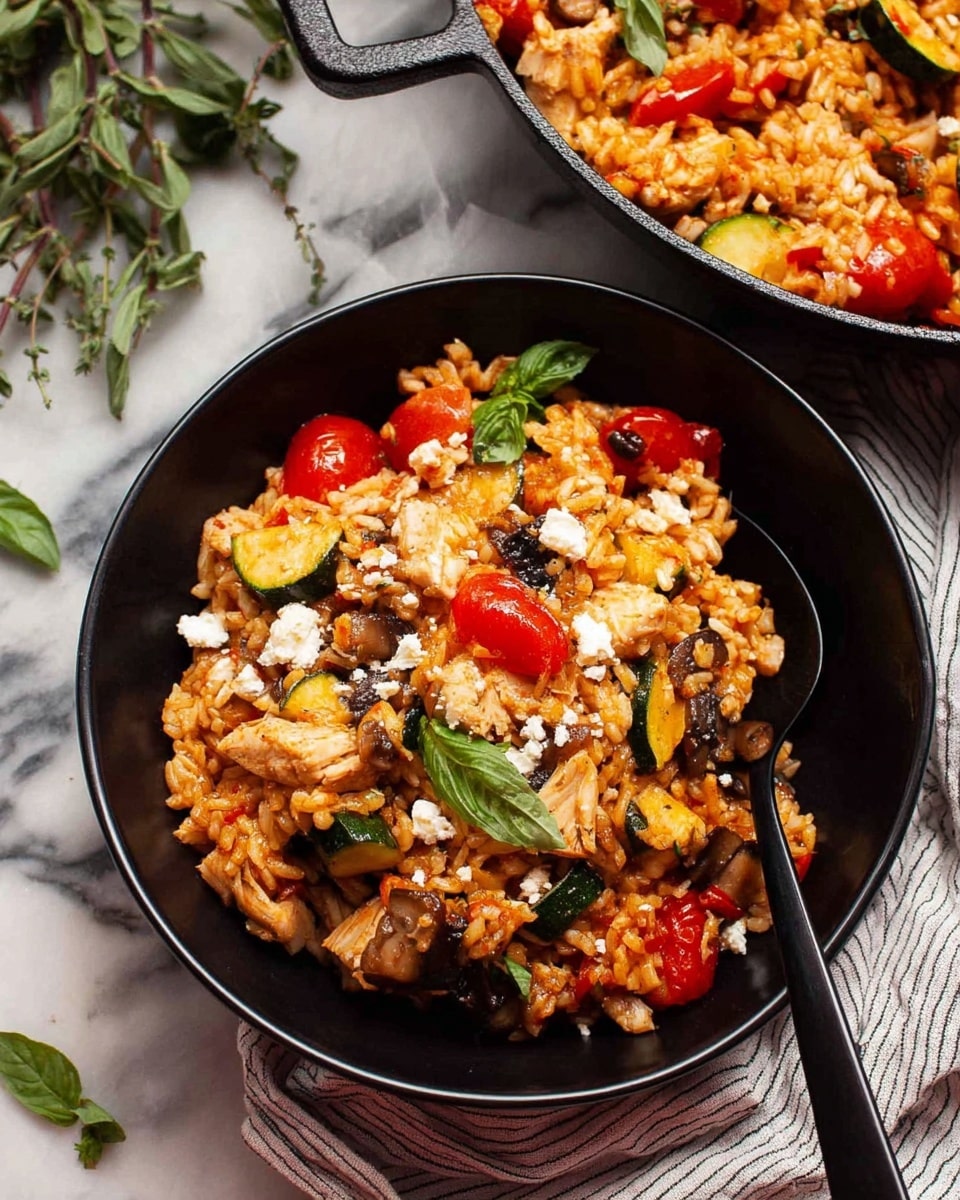 One Pot Lemon Garlic Chicken with Risoni and Vegetables Recipe - Recipe Image