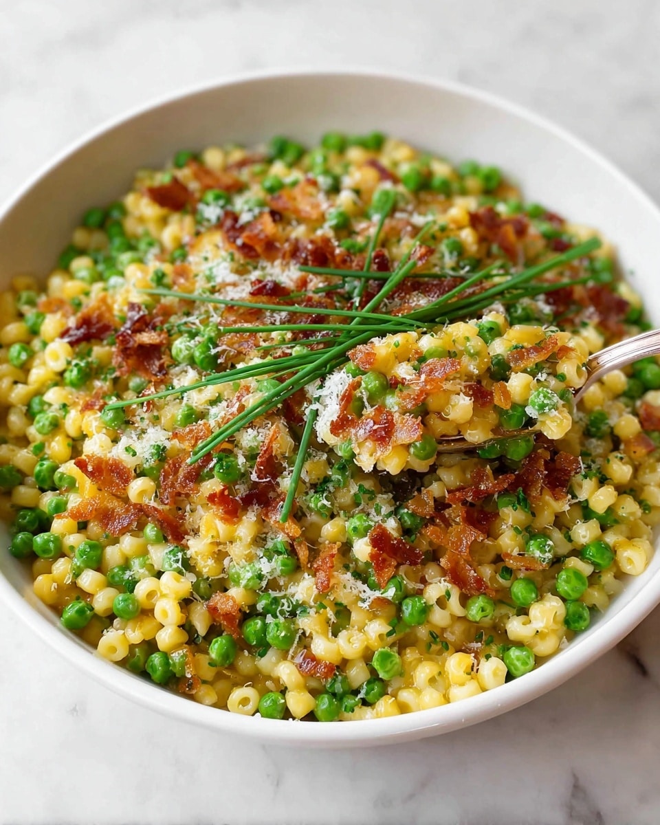 Fregola with Pancetta, Peas, and Parmesan Recipe - Recipe Image