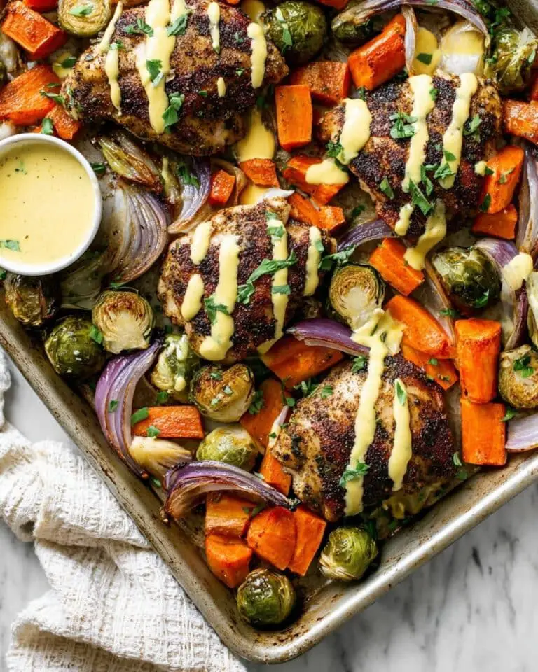 Harvest Sheet Pan Chicken with Maple-Mustard Sauce Recipe