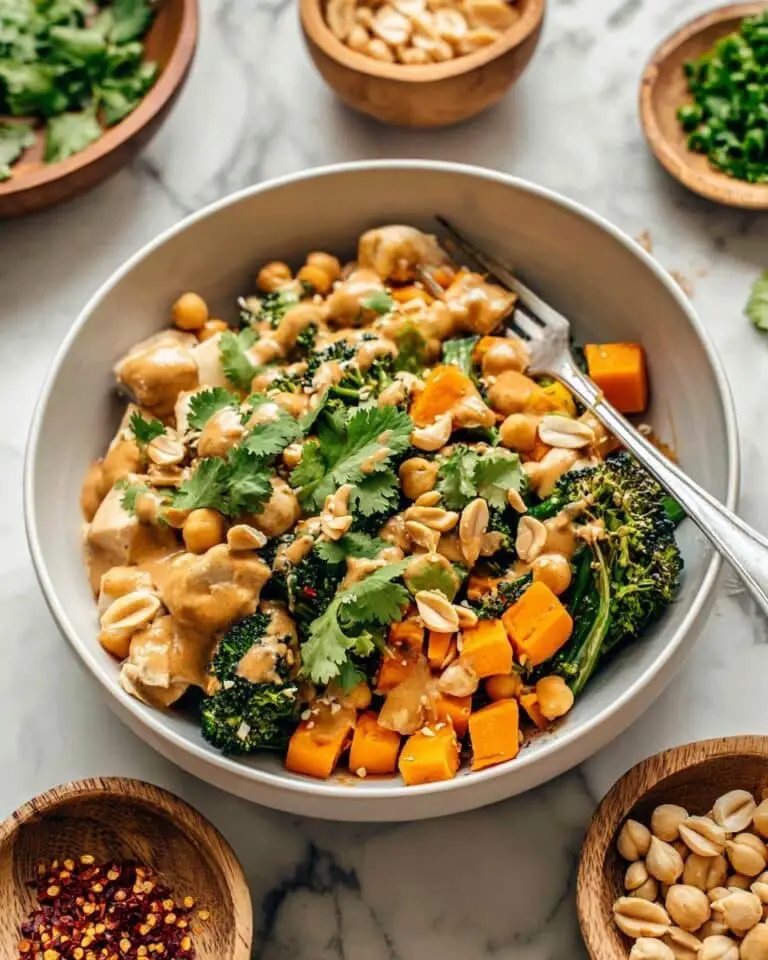 Thai-Inspired Chicken Sweet Potato Peanut Bowl Recipe