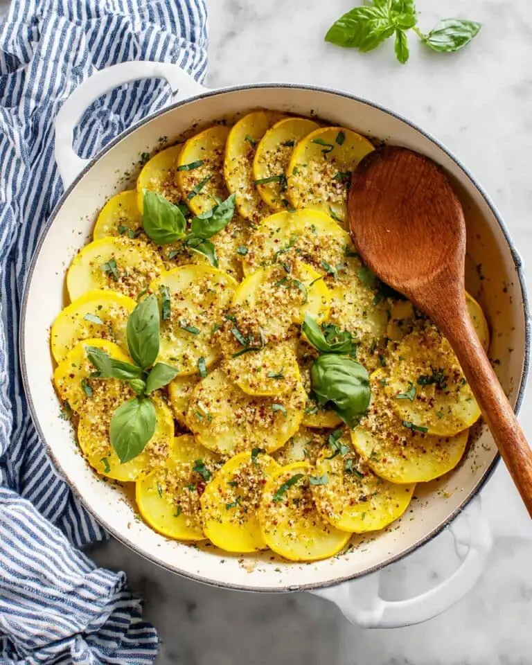 Sautéed Yellow Squash with Herb Oil and Panko Parmesan Topping Recipe