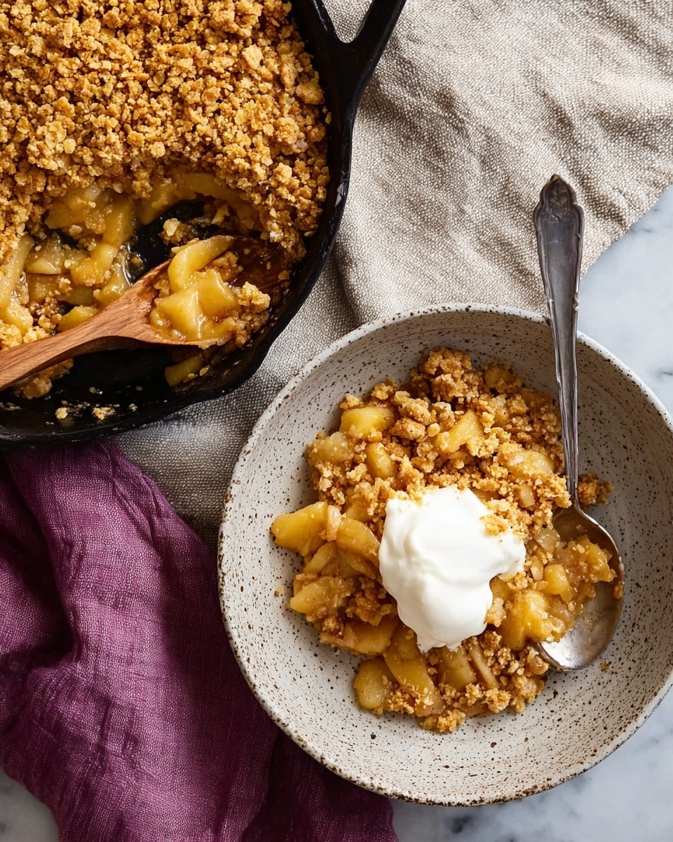 3-Ingredient Skillet Apple Crisp Recipe - Recipe Image