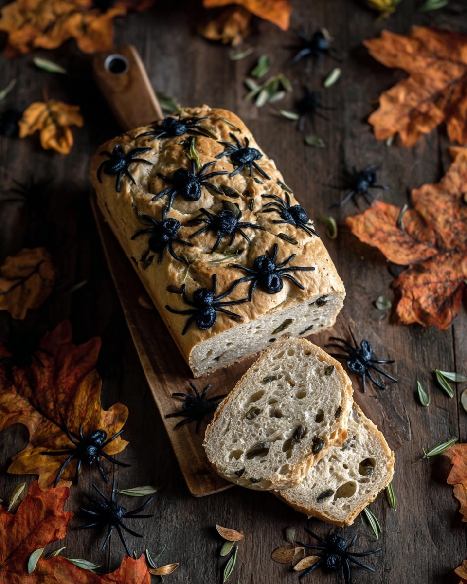 Black Olive Spider Focaccia Recipe - Recipe Image