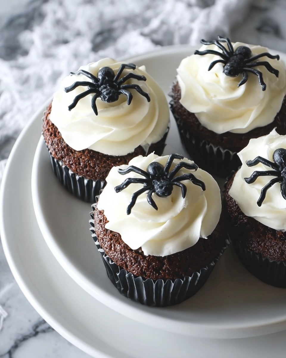 Creepy Halloween Spider Cupcakes Recipe - Recipe Image