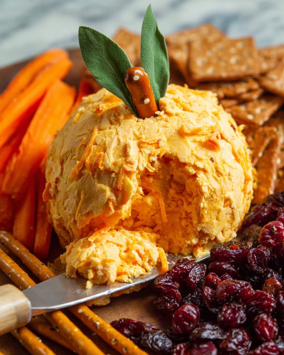 Savory Pumpkin-Shaped Cheese Ball Recipe - Recipe Image