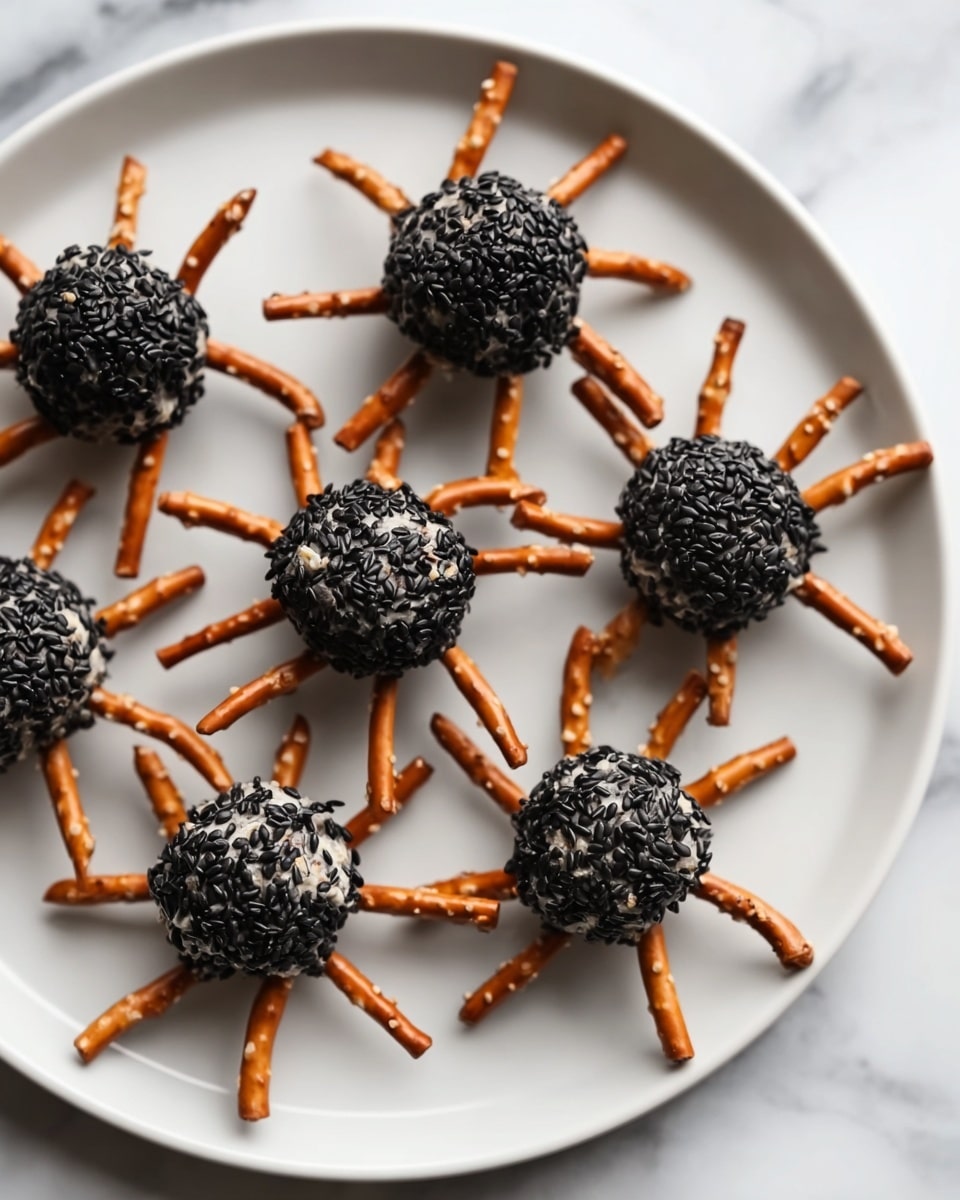 Spider Cheeseballs for Halloween Recipe - Recipe Image