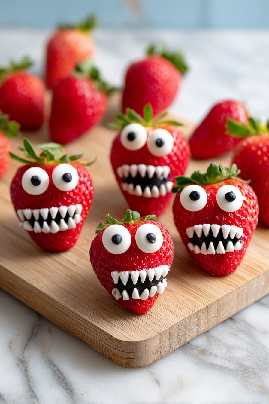 Halloween Strawberry Monsters Recipe - Serving