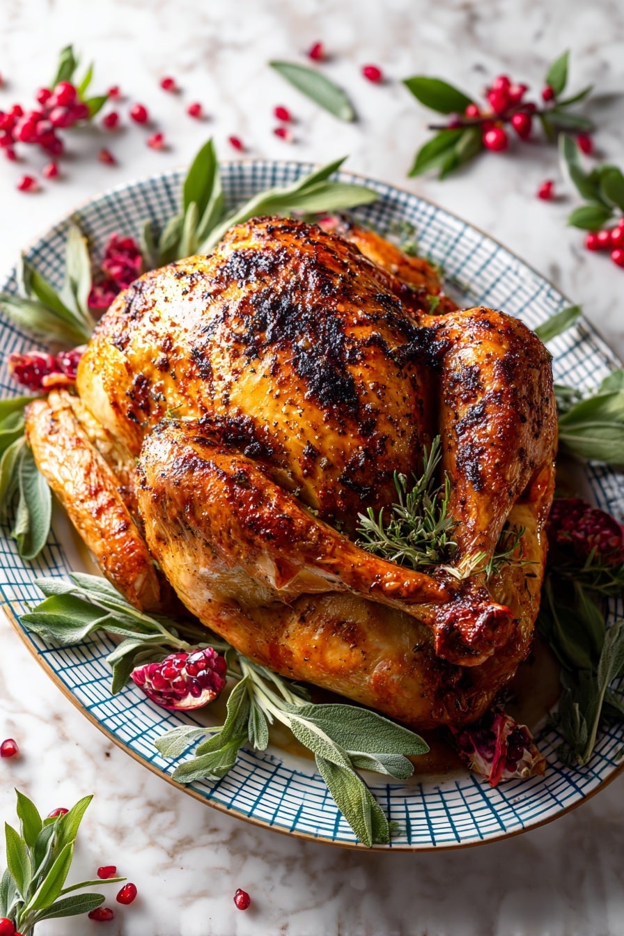 The Best Grilled Turkey Recipe - Serving