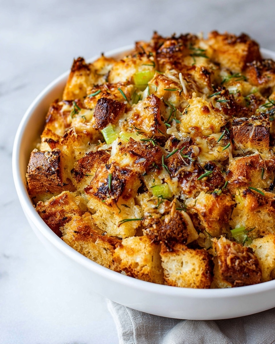 Savory Leek and Gruyère Bread Pudding Recipe - Recipe Image