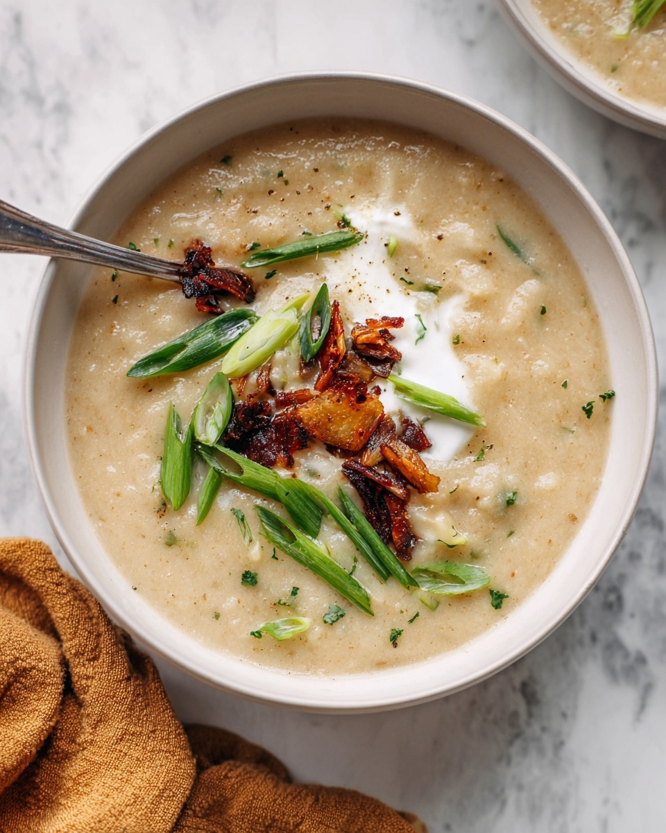 Creamy Vegan Potato Leek Soup Recipe - Recipe Image