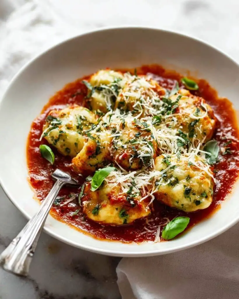 Italian Spinach Ricotta Dumplings with Napoli Sauce Recipe