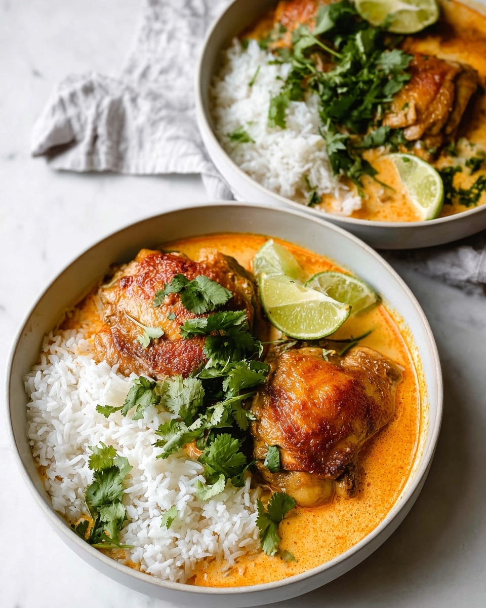 Coconut Milk-Braised Chicken with Harissa and Lime Recipe - Recipe Image