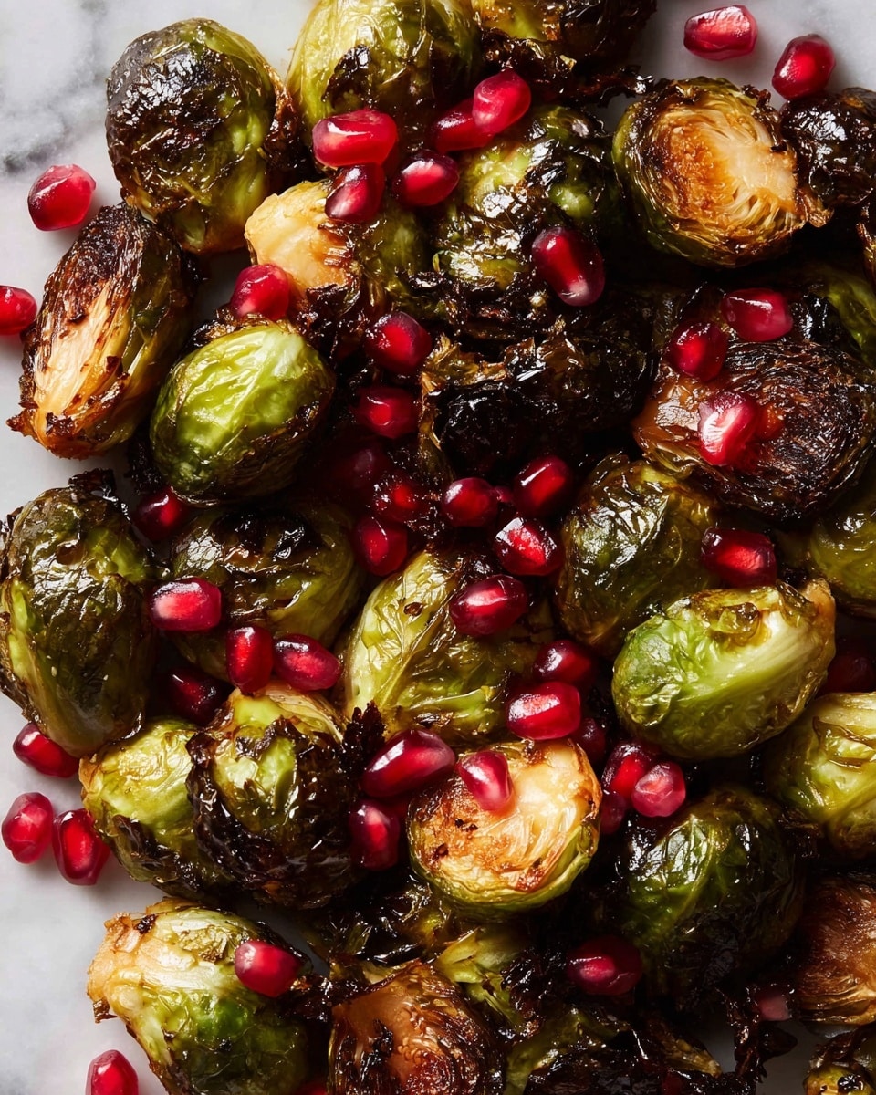 Roasted Brussels Sprouts Salad with Pomegranate Arils Recipe - Recipe Image