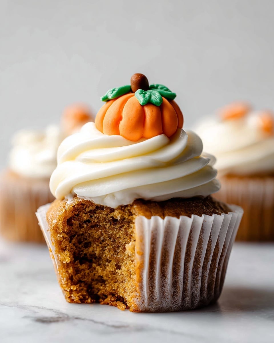 Pumpkin Cupcakes with Cream Cheese Frosting Recipe - Recipe Image