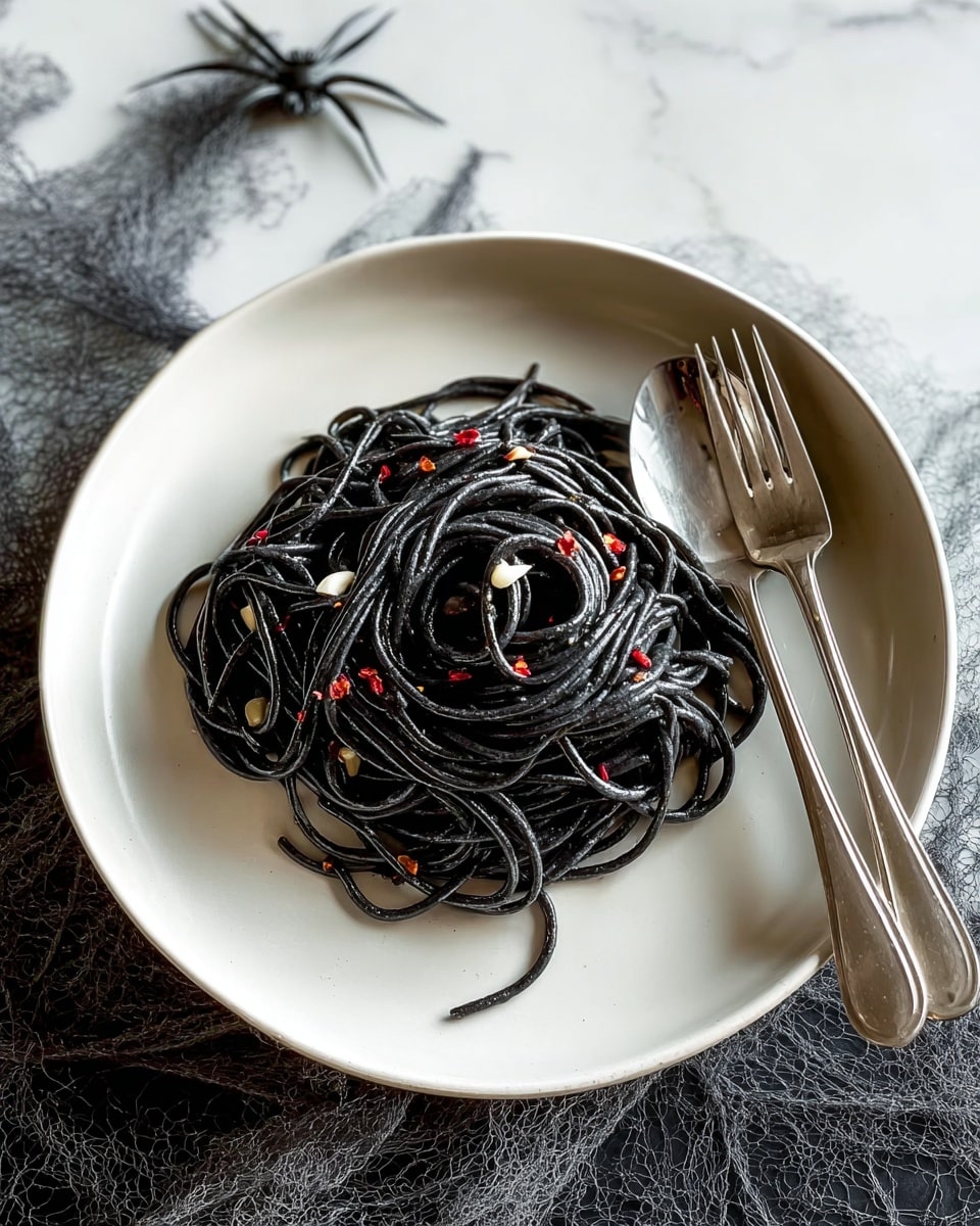 Witches Hair Pasta with Garlic and Red Pepper Flakes Recipe - Recipe Image