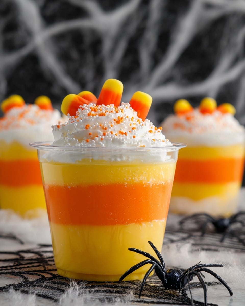 Candy Corn Layered Pudding Dessert Cups Recipe - Recipe Image