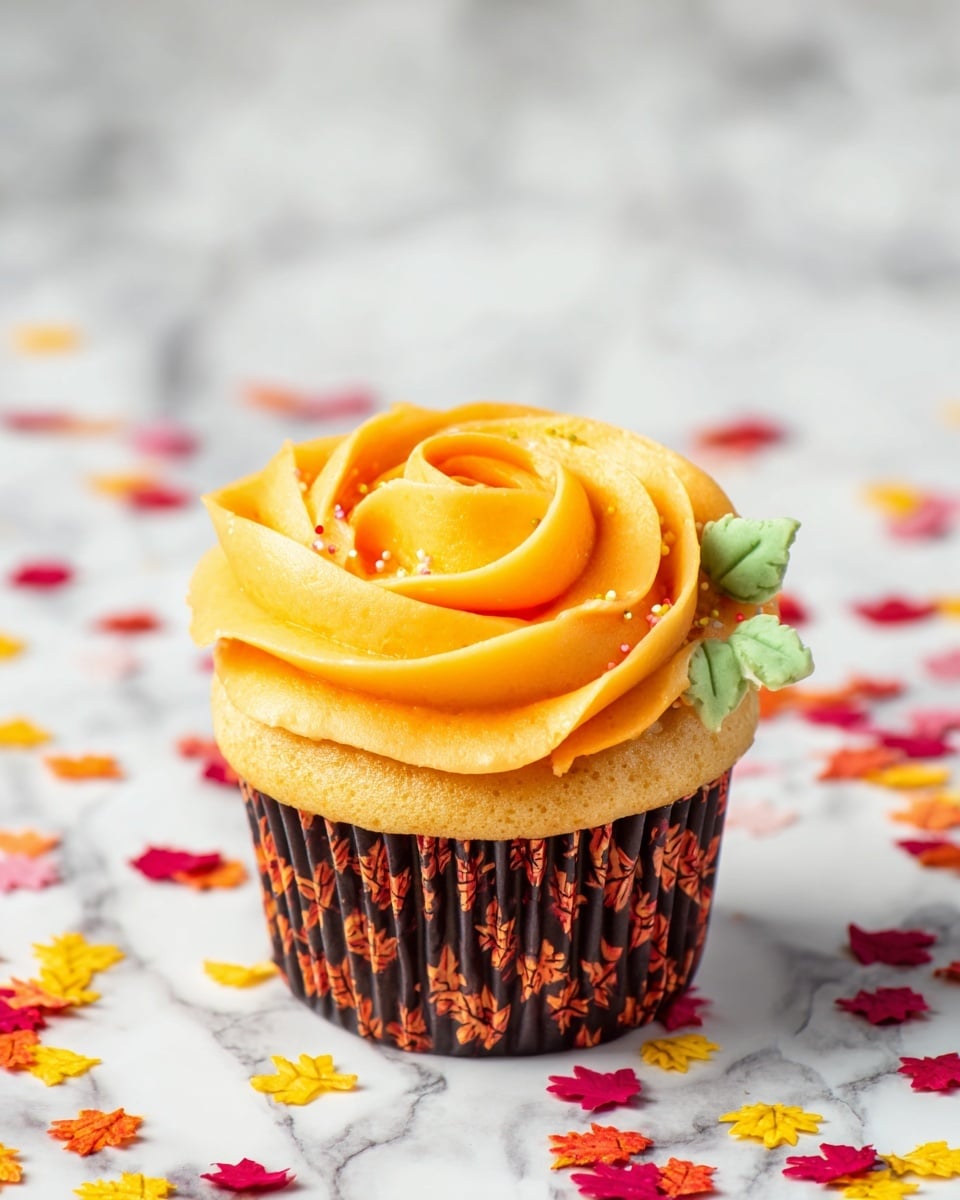Decorated Pumpkin Cupcakes Recipe - Recipe Image