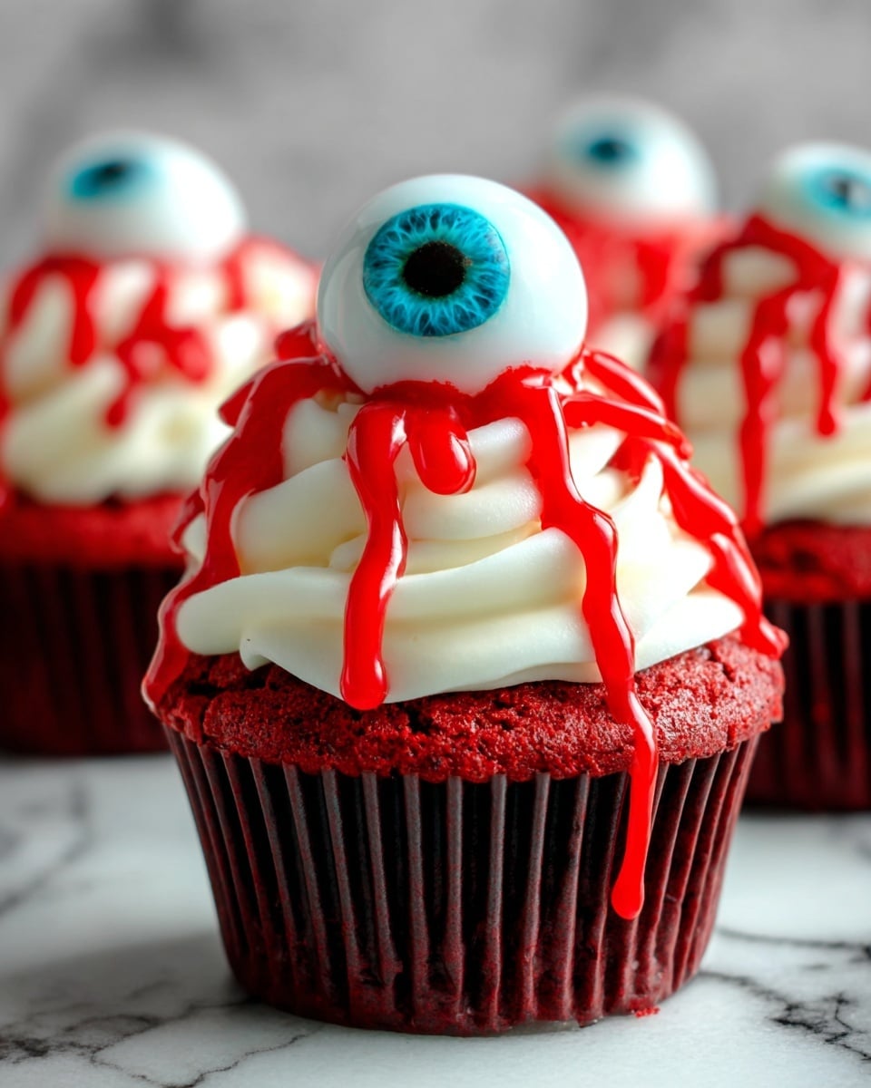 Bloody Eyeball Cupcakes Recipe - Recipe Image