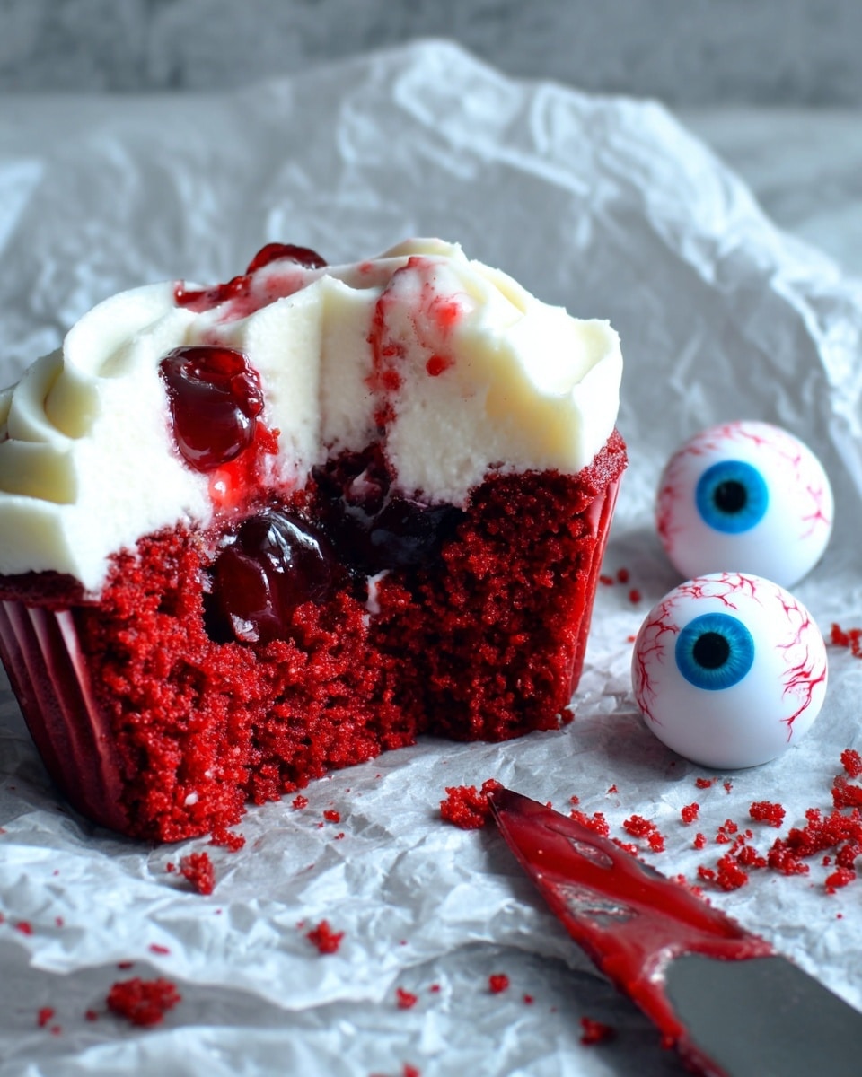 Bloody Eyeball Cupcakes Recipe - Recipe Image