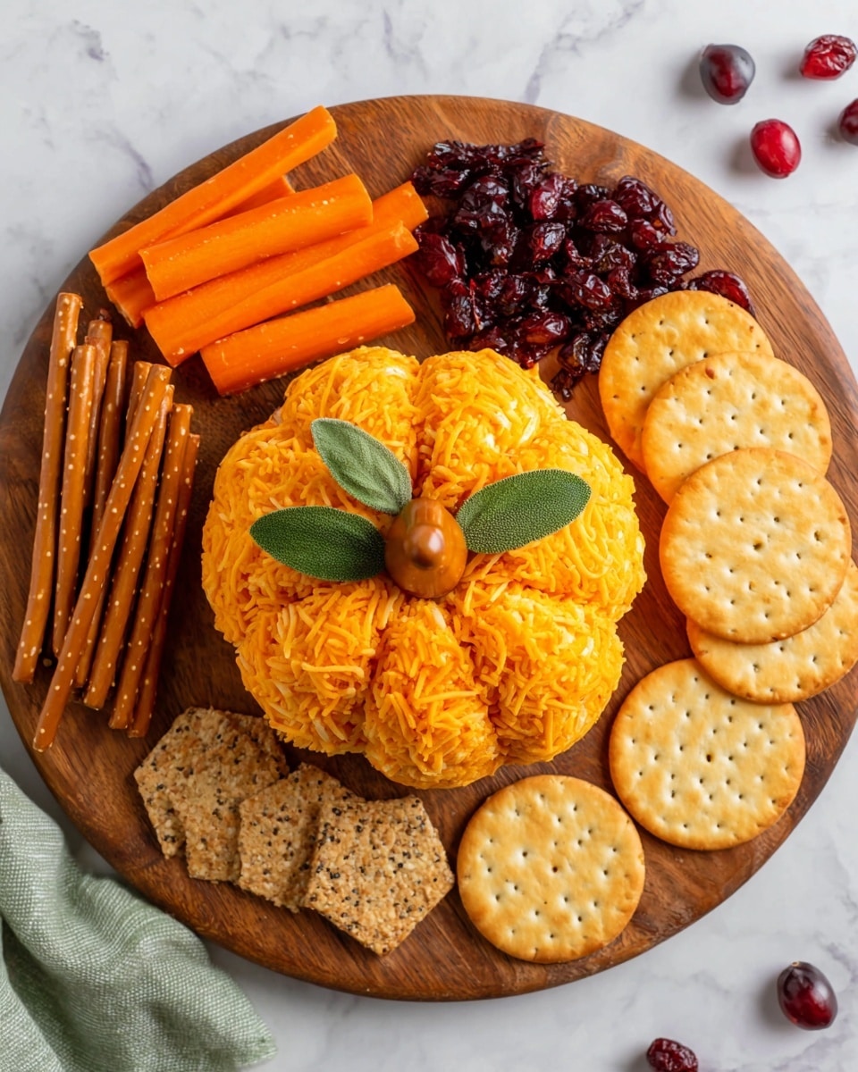 Savory Pumpkin-Shaped Cheese Ball Recipe - Recipe Image